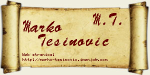 Marko Tešinović vizit kartica